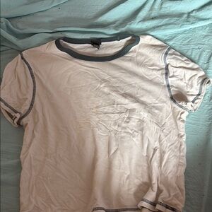 White T-Shirt with Gray Accents